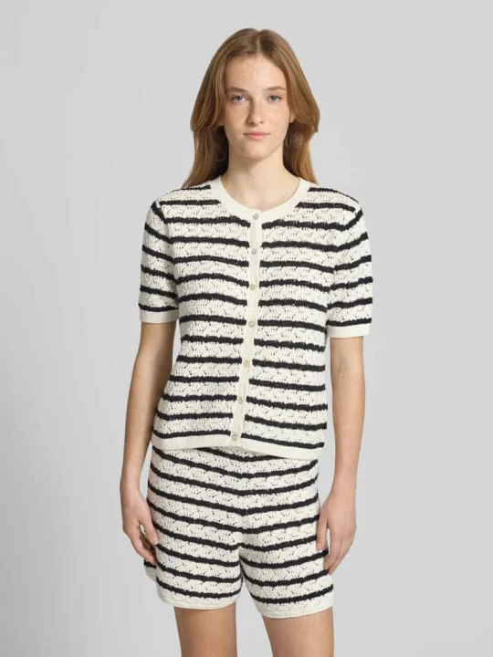 Zdjęcie produktu Kardigan w dzianinowej optyce, krój slim fit REVIEW Złamany biały