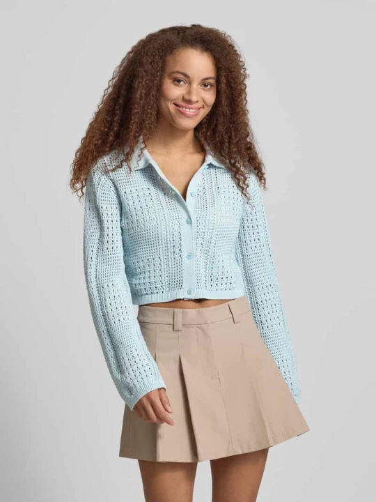 Zdjęcie produktu kardigan w kroju regular fit z kołnierzykiem polo model 'Sue' JJXX Jasnoniebieski