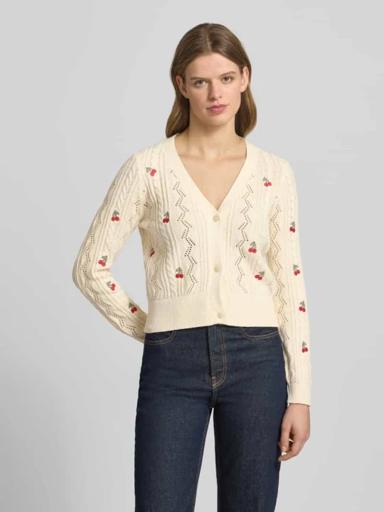 Zdjęcie produktu Kardigan w kroju regular fit z mieszanki bawełny, model 'BIRTIE' Only Écru
