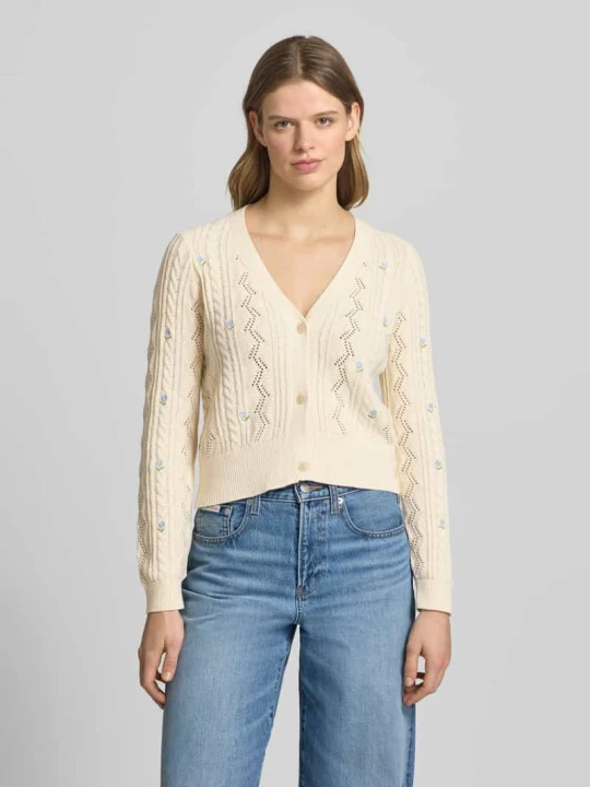 Zdjęcie produktu Kardigan w kroju regular fit z mieszanki bawełny, model 'BIRTIE' Only Écru