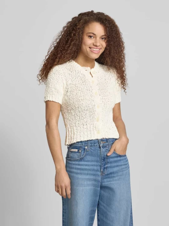 Zdjęcie produktu Kardigan w kroju slim fit o wyglądzie dzianiny, model 'Sivy' Topshop Biały