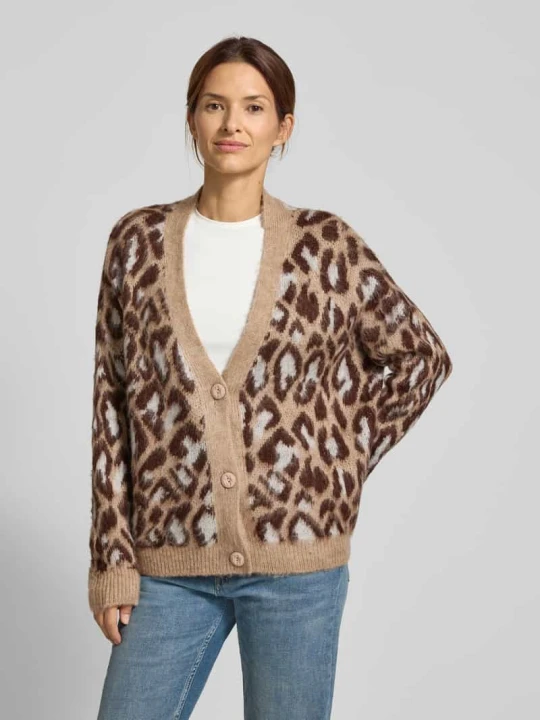 Zdjęcie produktu Kardigan wełniany z dekoltem w serek Miss Goodlife Camel