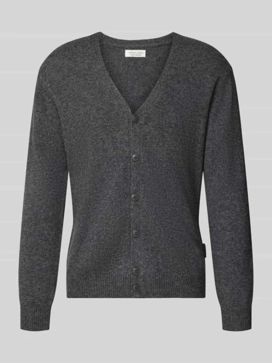Zdjęcie produktu Kardigan z dekoltem w serek model 'KARL' Casual Friday Średnioszary