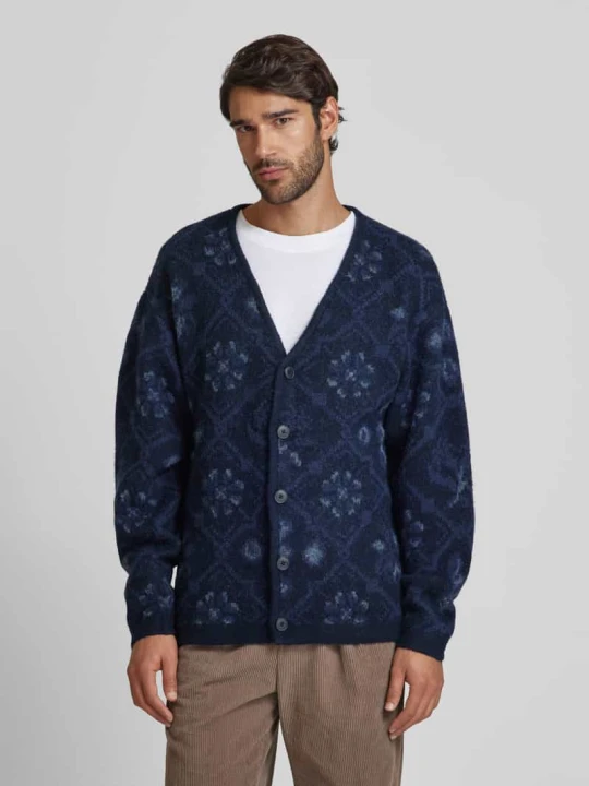 Zdjęcie produktu Kardigan z dekoltem w serek model ‘UMAGNE’ Jack&Jones Ciemnoniebieski