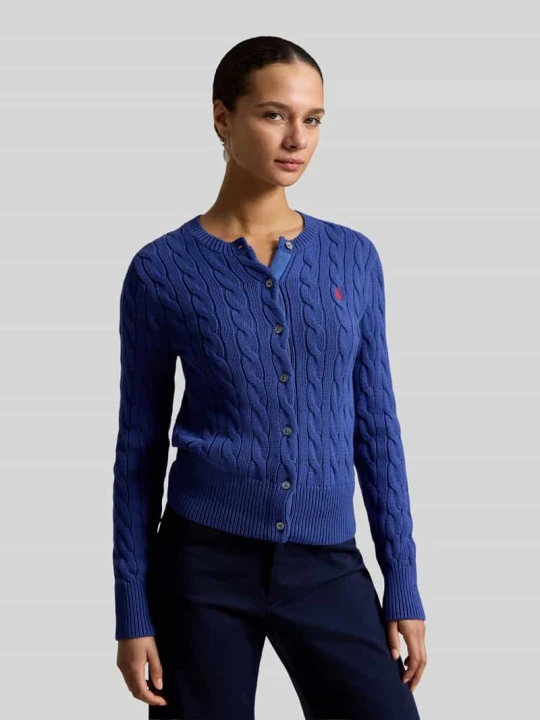 Zdjęcie produktu Kardigan z dzianiny z czystej bawełny, krój slim fit Polo Ralph Lauren Królewski niebieski