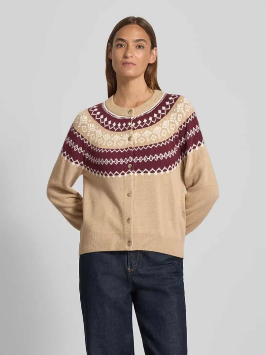 Zdjęcie produktu Kardigan z dzianiny z domieszką kaszmiru model ‘KLODA’ JOOP! Camel