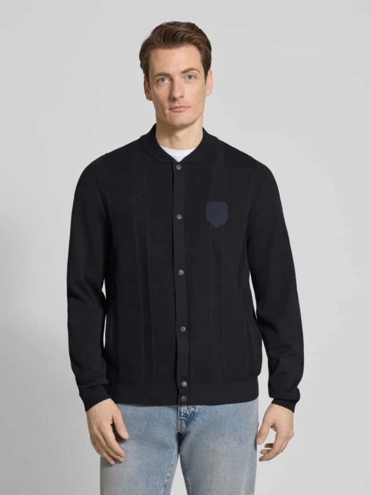 Zdjęcie produktu Kardigan z dzianiny z mieszanki wiskozy krój regular fit model 'KN_BB BC LUX FZ' Boss Ciemnoniebieski