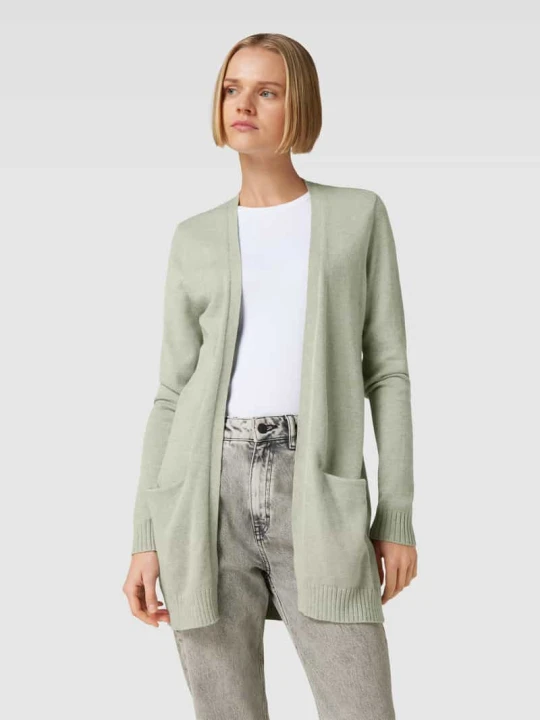 Zdjęcie produktu Kardigan z dzianiny z wpuszczanymi kieszeniami model 'VIRIL' Vila Khaki melanż