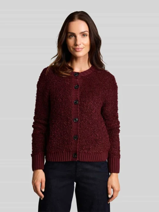 Zdjęcie produktu Kardigan z fakturą bouclé Tom Tailor Bordowy