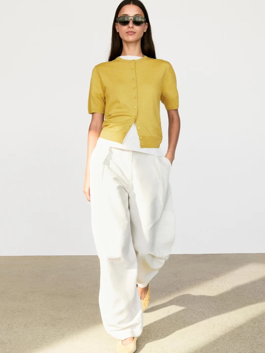 Zdjęcie produktu Kardigan Z Krótkim Rękawem - Limonka - Massimo Dutti - Female