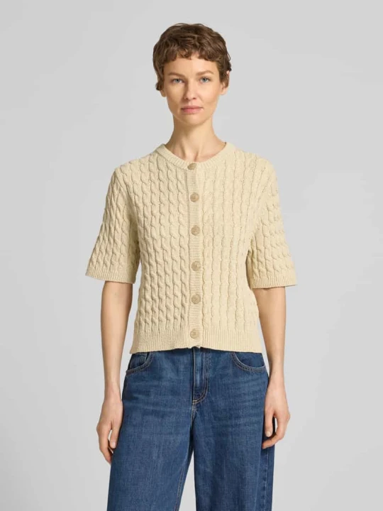 Zdjęcie produktu Kardigan z mieszanki bawełny i lnu model 'Diva' My Essential Wardrobe Piaskowy