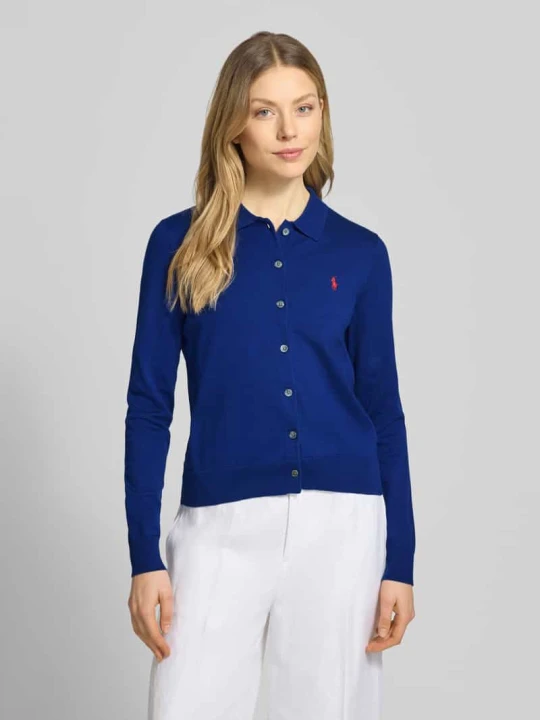 Zdjęcie produktu Kardigan z mieszanki bawełny, krój slim fit Polo Ralph Lauren Niebieski