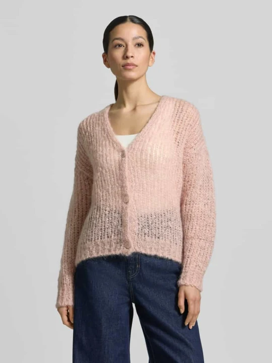 Zdjęcie produktu Kardigan z mieszanki moheru i wełny w kroju regular fit Weekend Max Mara Różowy
