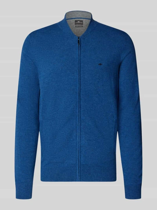 Zdjęcie produktu Kardigan z mieszanki wełny i kaszmiru z zamkiem błyskawicznym FYNCH-HATTON Granatowy melanż