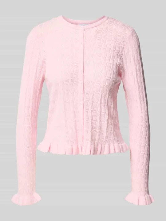Zdjęcie produktu kardigan o kroju slim fit z mieszanki wiskozy model 'rayulka' Vila Różowawy