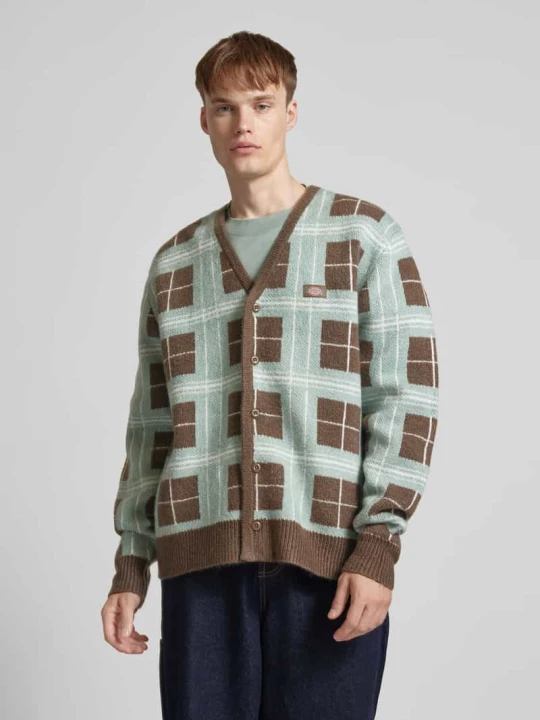 Zdjęcie produktu Kardigan z naszywką z logo model ‘STEVENSVILLE’ Dickies Ciemnobrązowy