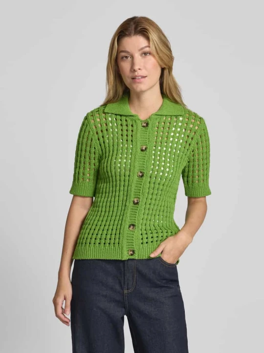 Zdjęcie produktu Kardigan z rękawem o dł. 1/2 model ‘ELLEN’ Selected Trawiasty zielony