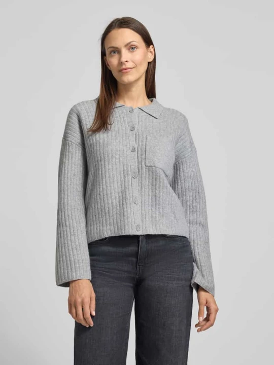 Zdjęcie produktu Kardigan regular fit z dodatkiem wełny model „Dinkine” Opus Jasnoszary
