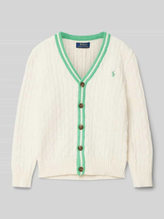 Zdjęcie produktu Kardigan ze ściegiem warkoczowym Polo Ralph Lauren Écru