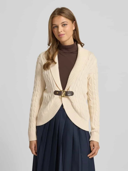 Zdjęcie produktu Kardigan ze sprzączką model „TAYSIR” Lauren Ralph Lauren Piaskowy