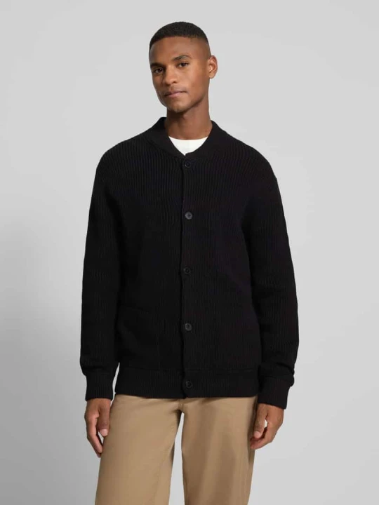 Zdjęcie produktu Kardigan ze stójką i listwą guzikową model ‘RODHE’ Casual Friday Czarny