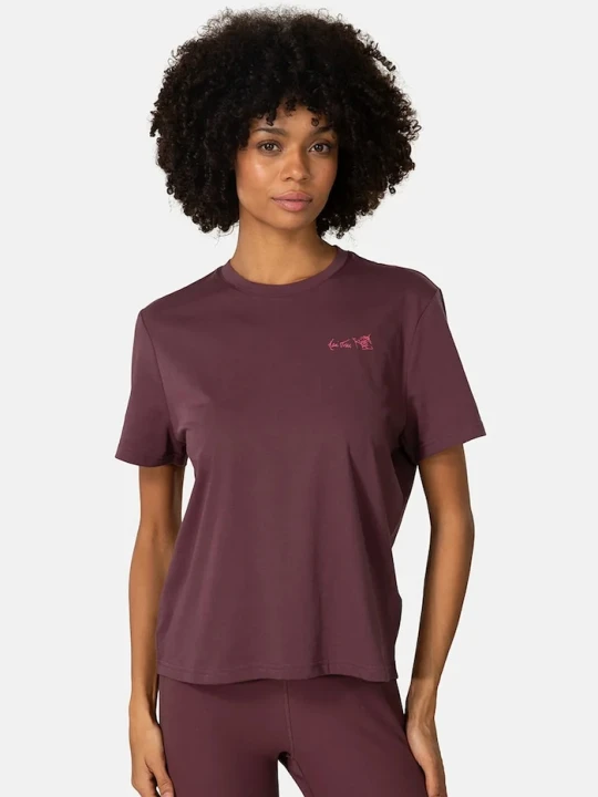 Zdjęcie produktu Kari Traa T-shirt damski z bawełną bordowy
