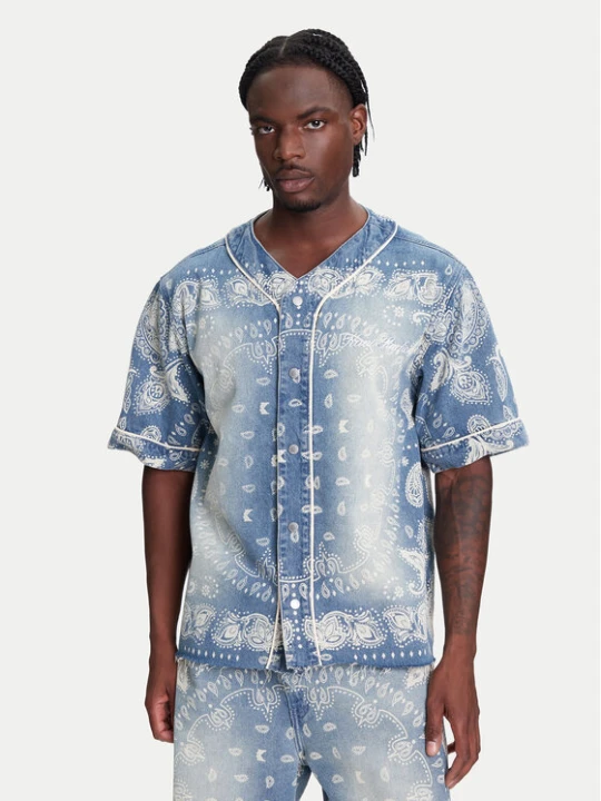 Zdjęcie produktu Karl Kani Koszula Paisley Denim Baseball PD00005371 Niebieski Regular Fit