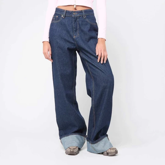 Zdjęcie produktu Signature Rinsed Straight Leg Denim Pants Karl Kani niebieski
