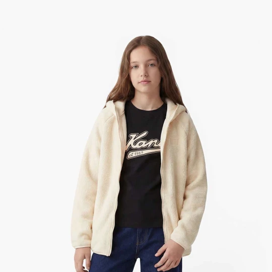 Zdjęcie produktu Signature Rubber Patch Teddy Zip Hoodie Karl Kani beż