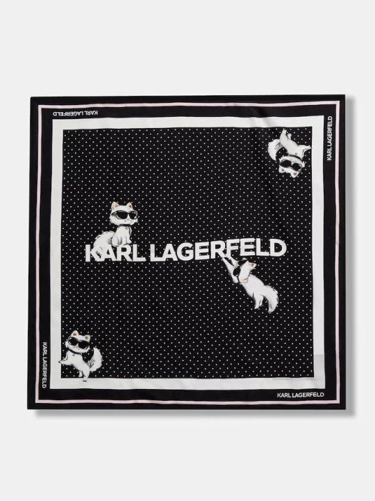 Zdjęcie produktu Karl Lagerfeld apaszka damska jedwabna IKON czarny