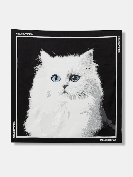 Zdjęcie produktu Karl Lagerfeld apaszka jedwabna IKON czarny