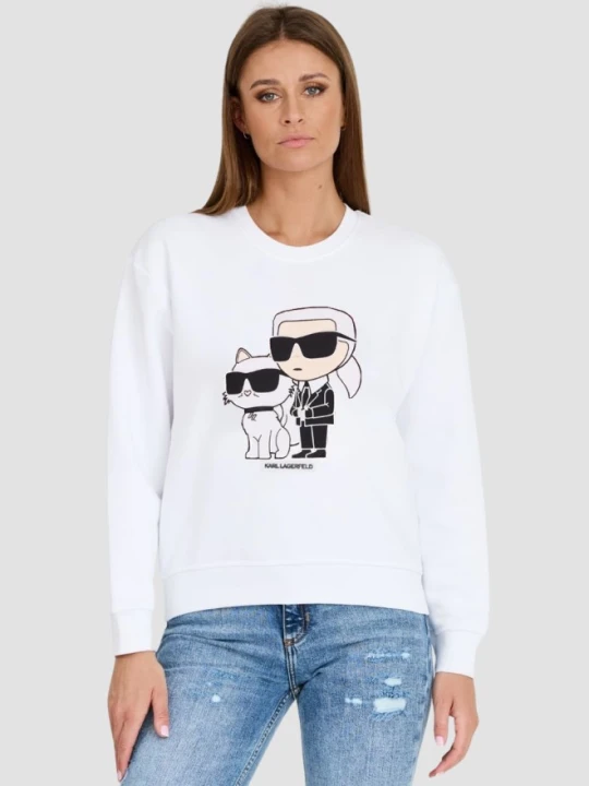 Zdjęcie produktu KARL LAGERFELD Biała bluza damska Ikonik 2.0, Rozmiar XS