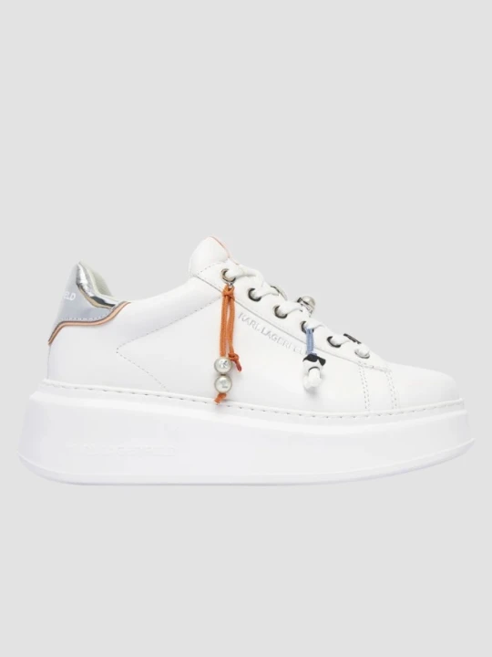 Zdjęcie produktu KARL LAGERFELD Białe damskie sneakersy ANAKAPRI TASSEL CHARMS, Rozmiar 40