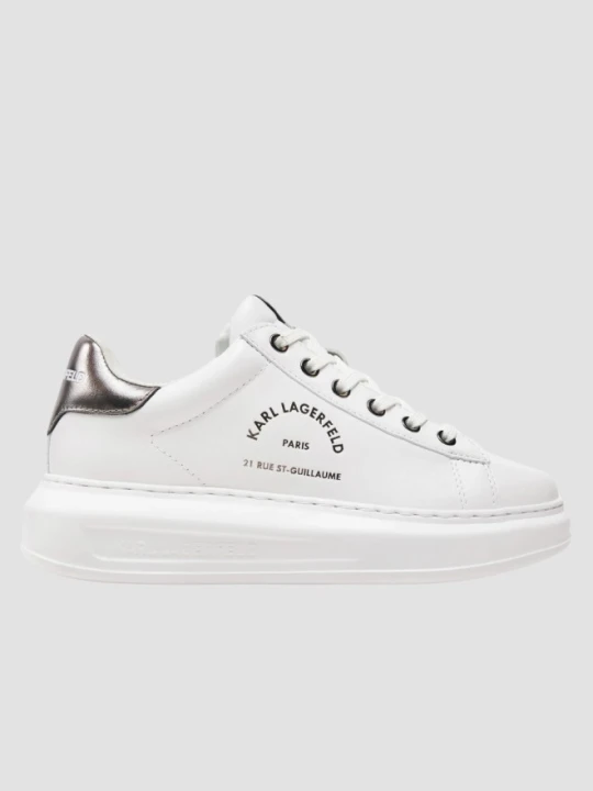 Zdjęcie produktu KARL LAGERFELD Białe damskie sneakersy skórzane KAPRI Maison, Rozmiar 37