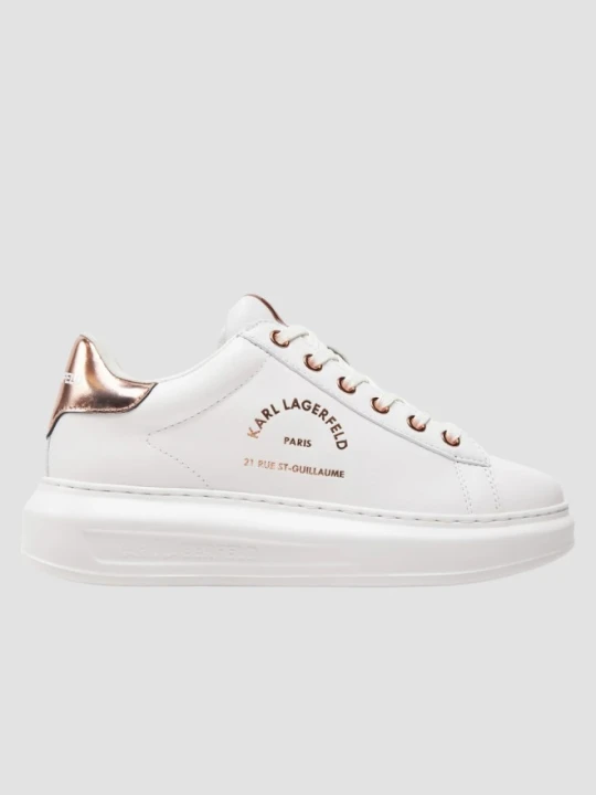Zdjęcie produktu KARL LAGERFELD Białe damskie sneakersy skórzane KAPRI Maison, Rozmiar 40