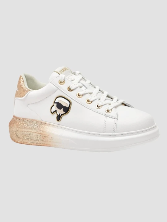 Zdjęcie produktu KARL LAGERFELD Białe damskie sneakersy skórzane KAPRI Ombre NFT, Rozmiar 36