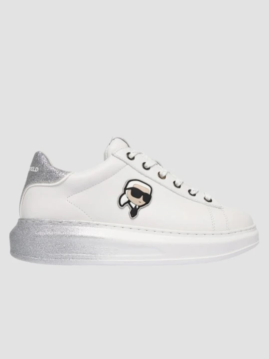 Zdjęcie produktu KARL LAGERFELD Białe damskie sneakersy skórzane KAPRI Ombre NFT, Rozmiar 38