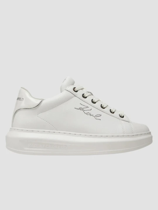 Zdjęcie produktu KARL LAGERFELD Białe sneakersy damskie KAPRI Rhinestone Karl Trim, Rozmiar 37