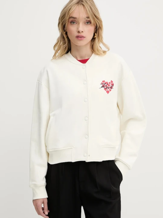 Zdjęcie produktu Karl Lagerfeld bluza bawełniana beżowy