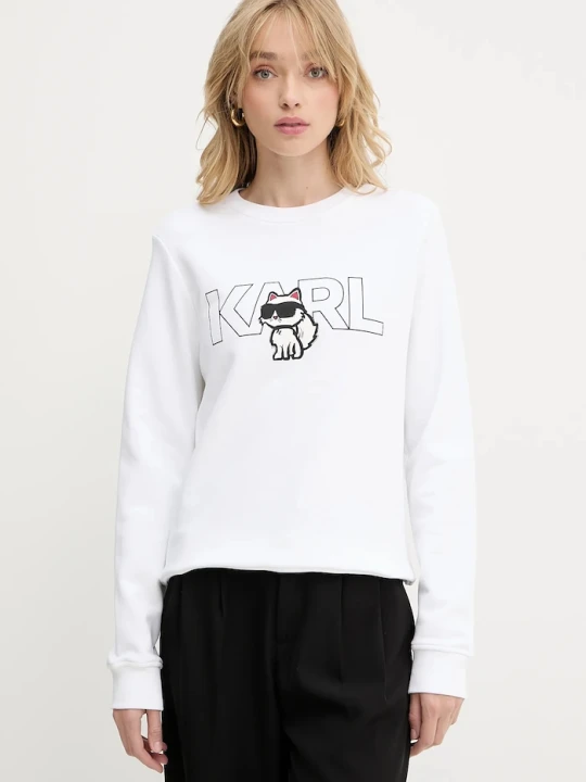Zdjęcie produktu Karl Lagerfeld bluza bawełniana IKON biały