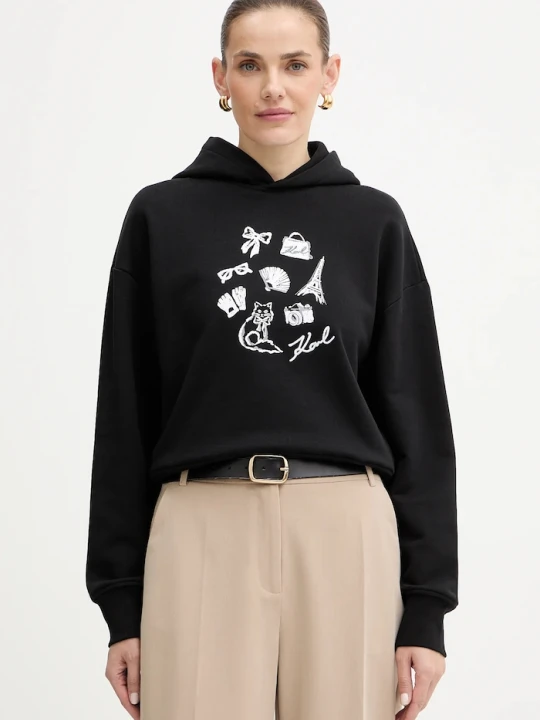 Zdjęcie produktu Karl Lagerfeld bluza bawełniana czarny