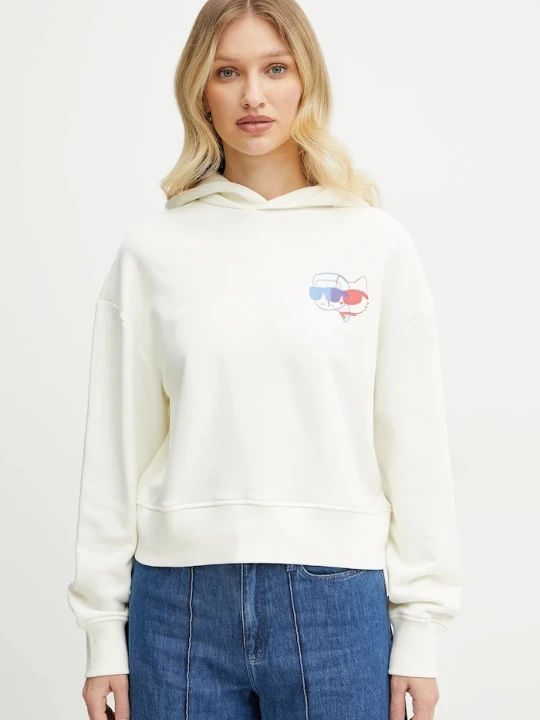 Zdjęcie produktu Karl Lagerfeld bluza bawełniana IKON beżowy