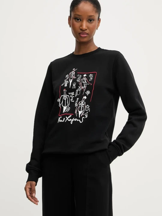 Zdjęcie produktu Karl Lagerfeld bluza bawełniana KARL SERIES czarny