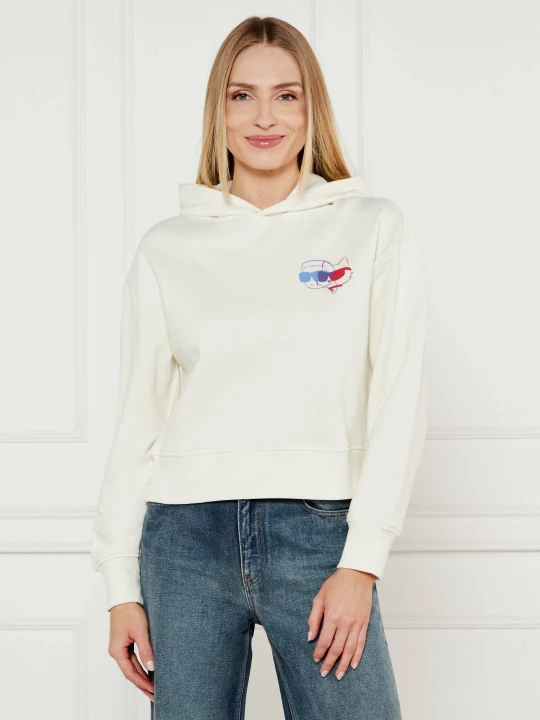Zdjęcie produktu Karl Lagerfeld Bluza IKON | Cropped Fit kremowy