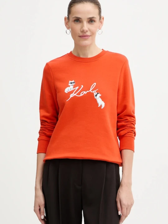 Zdjęcie produktu Karl Lagerfeld bluza IKON SIGNATURE pomarańczowy