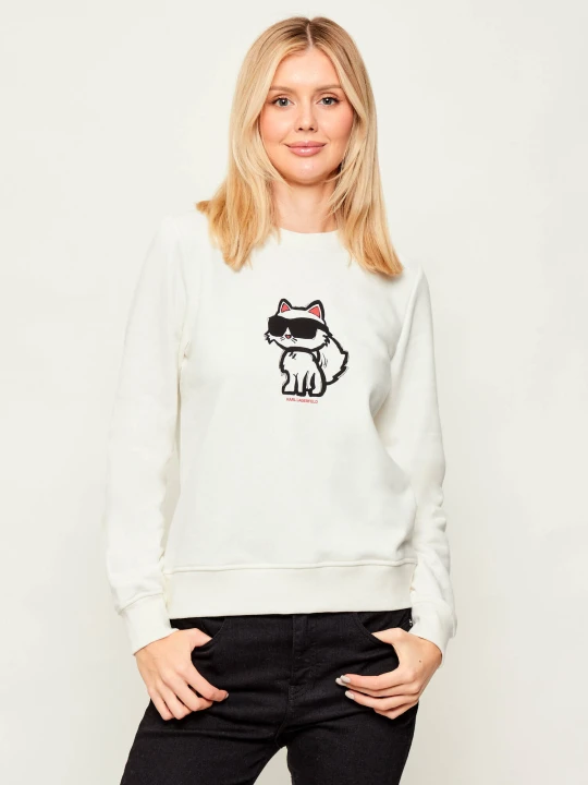 Zdjęcie produktu Karl Lagerfeld Bluza ikon sketch | Straight fit kremowy