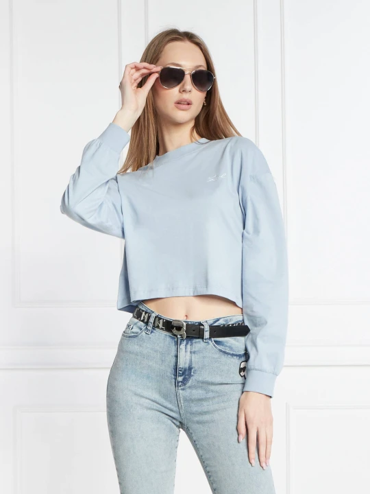 Zdjęcie produktu Karl Lagerfeld Bluza signature | Cropped Fit błękitny