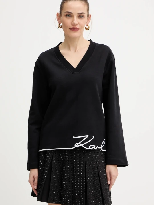 Zdjęcie produktu Karl Lagerfeld bluza z bawełną czarny