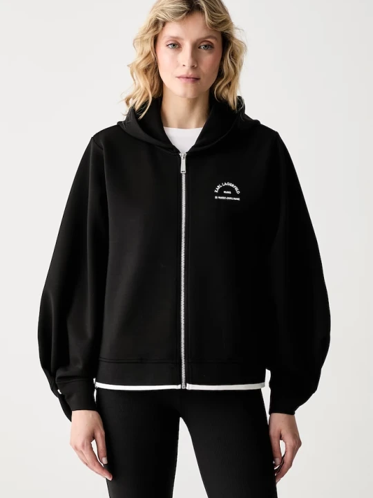 Zdjęcie produktu Karl Lagerfeld bluza z kapturem damska z modalu czarny