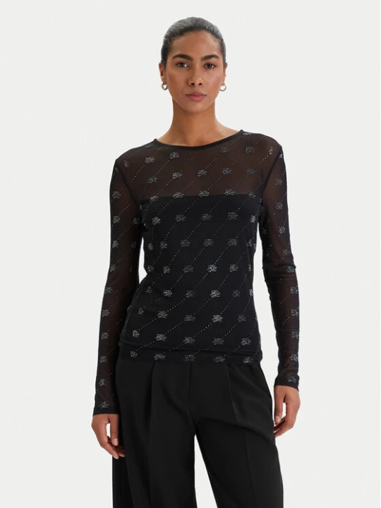 Zdjęcie produktu KARL LAGERFELD Bluzka B1W17024 Czarny Slim Fit